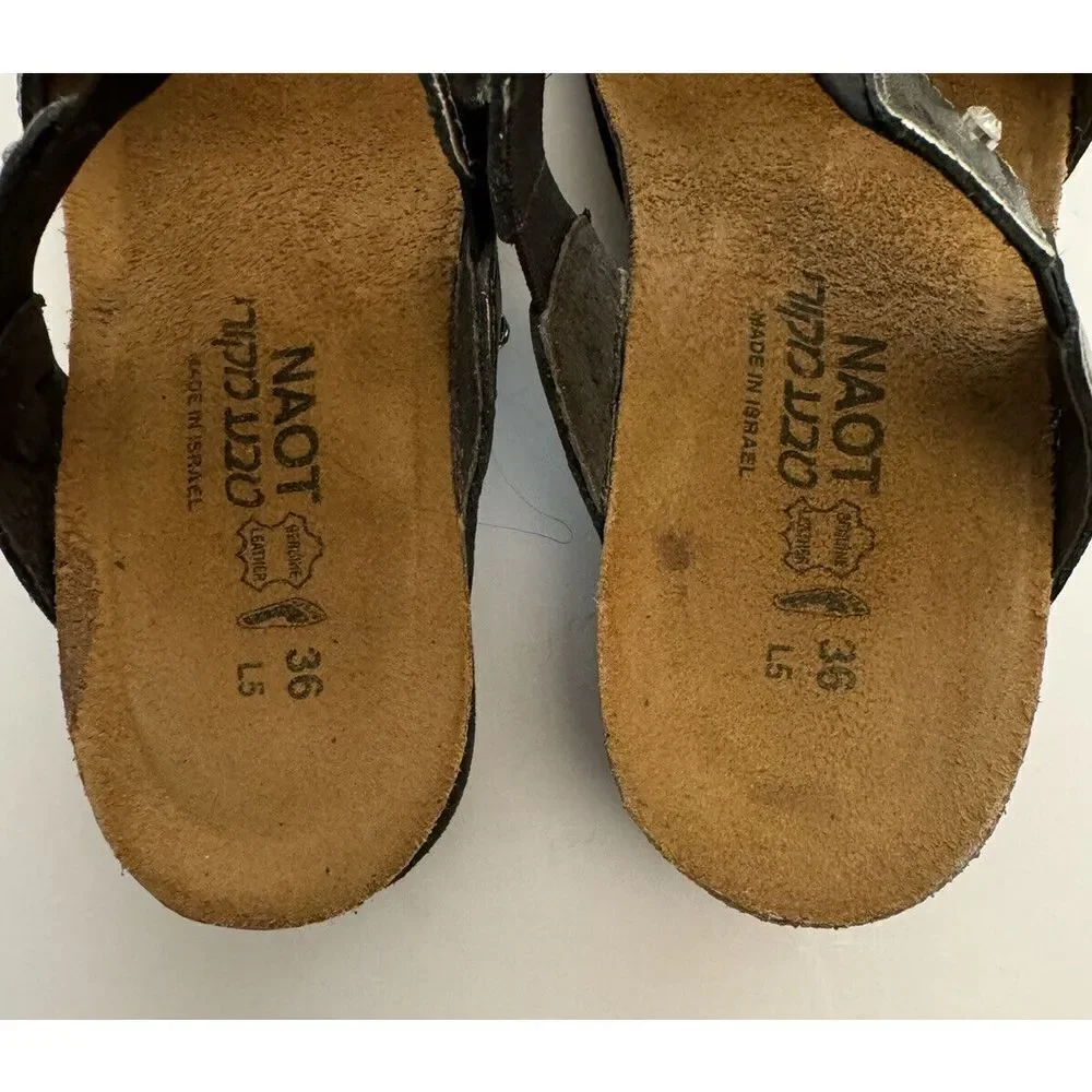 Naot Ashley‎ Rhinestone Jewel Jeweled  Comfort Leather Sandals Shoes